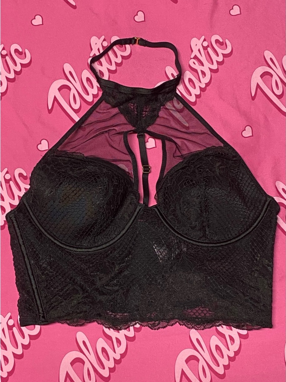 Victorias Secret Lingerie Corset Very Sexy Lace Choker Bustier Bra Crop Top Goth